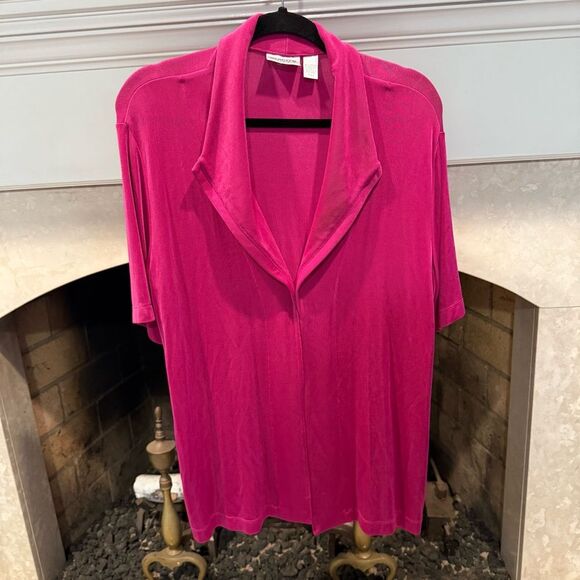Chico's Fuchsia Travelers Short Sleeve Top size XL - Picture 1 of 4
